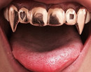 зубы, губы, рот, золотые