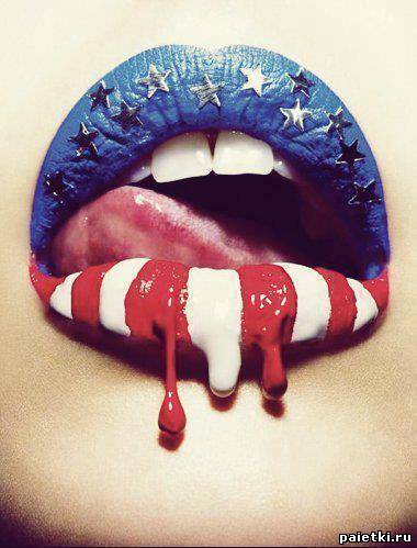 Арт-губы: Американский флаг