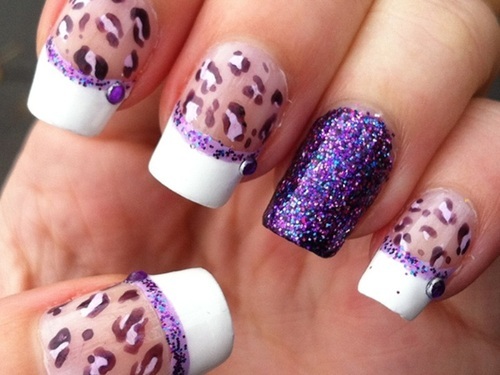 Леопардовый френч и фиолетовый блеск
