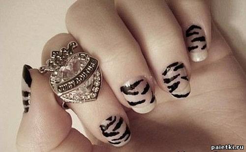 Арт на ногтях: тигровые пятна