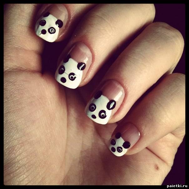 Рисунки на ногтях: Панда
