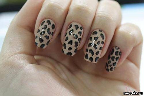 Леопардовый маникюр на длинные ногти