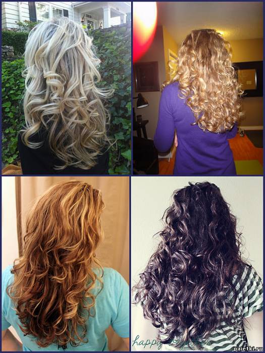 4 фото длинных волнистых волос разных цветов