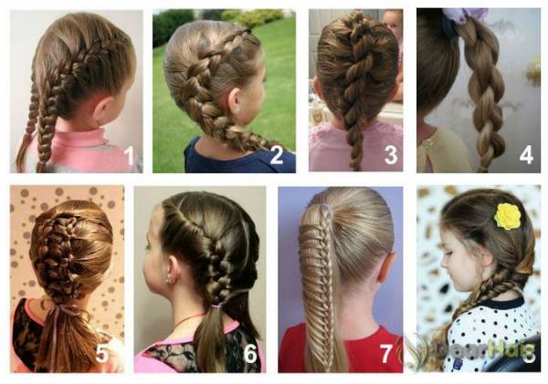 8 красивых причесок для школьниц с косами