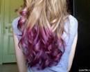 Фиолетовые концы длинных волос