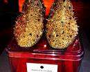 Золотые туфли с шипами Christian Louboutin