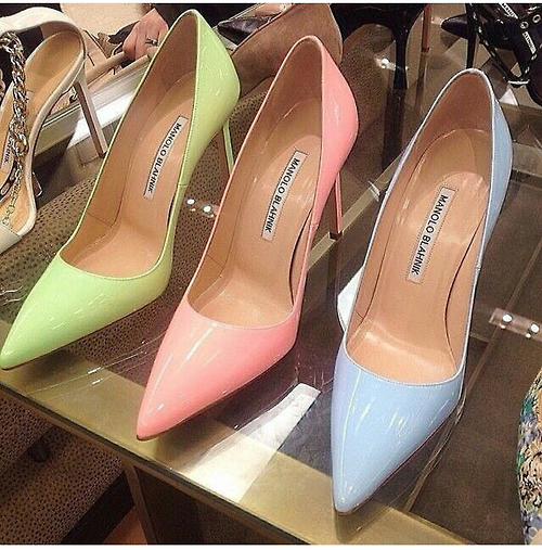 Разноцветные туфли от Маноло Бланк