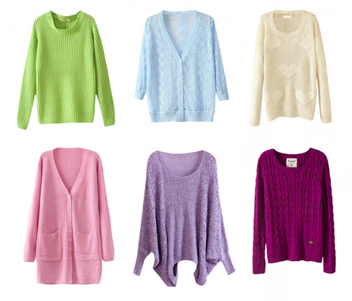 6 разноцветных свитерков на осень