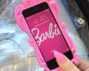 Розовый чехол-зеркало для телефона "Барби"