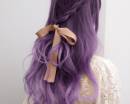 Фиолетовые волосы с ленточкой