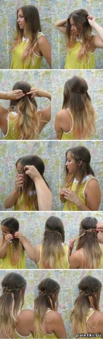 Поэтапное создание прически с косами