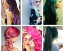 Шесть фото девушек с цветными креативными волосами