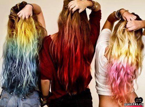 девушки с разноцветными волосами