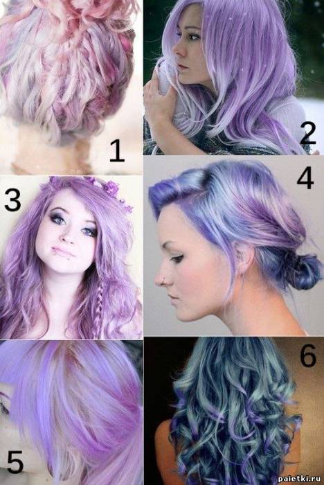 6 фото колорированных фиолетовым цветом волос