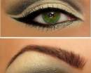 Зеленые блестящие тени и стрелки для зеленых глаз