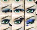 Пошаговый макияж для зеленых глаз (фиолетовый)