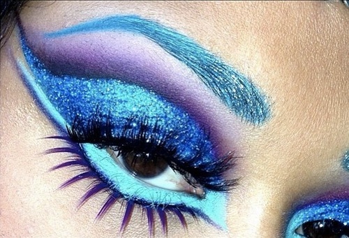 Сине-фиолетовый макияж глаз
