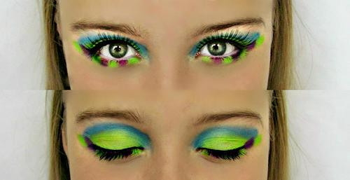 зелено-бирюзовый визаж для зеленых глаз